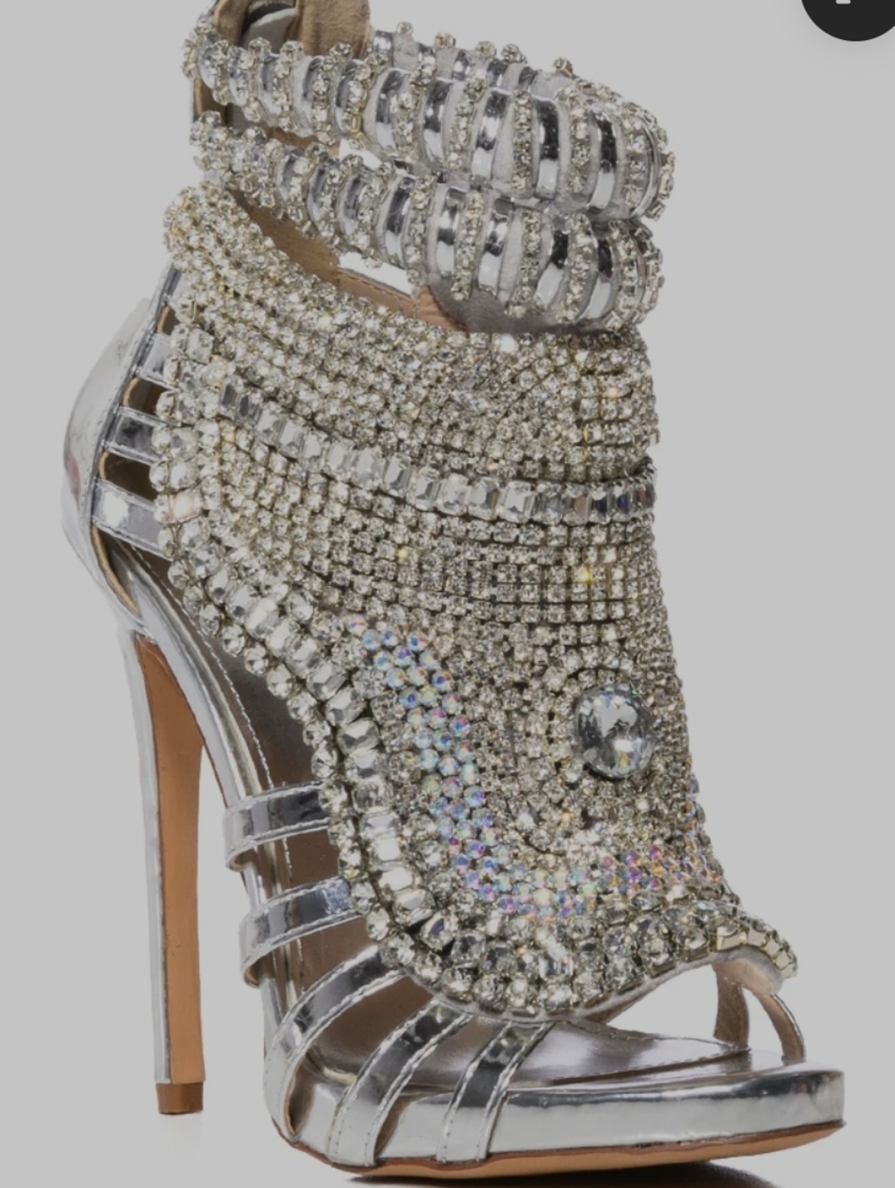 Azalea Wang Push Your Luck Stiletto Sandal In Silver (Runs Big) - Picture 12 of 13